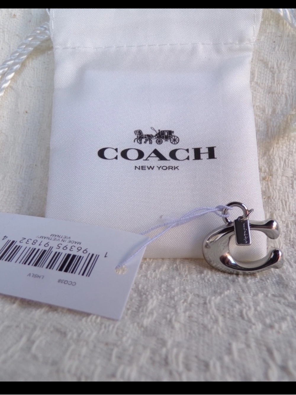 Coach Silver Letter C Jewelry or Shoe Charm - New - Picture 7 of 7